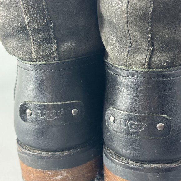 UGG 1095131 Kilmer II Combat Boot Lace-Up Black Leather Water Resistant, USA 9 - Picture 7 of 13